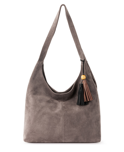 The Sak Huntley Leather Hobo In Mushroom Suede