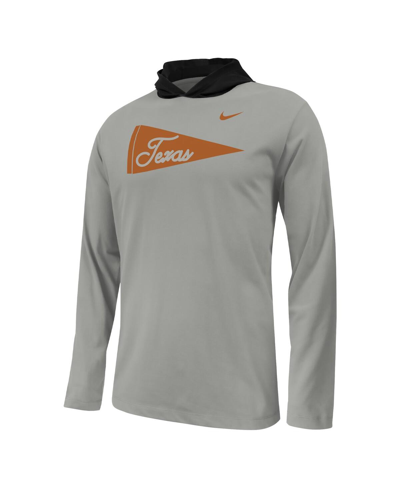 Shop Nike Big Boys  Gray Texas Longhorns Sideline Performance Long Sleeve Hoodie T-shirt