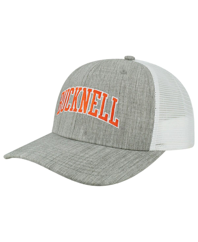 Shop Legacy Athletic Men's Heather Gray, White Bucknell Bison Arch Trucker Snapback Hat In Heather Gray,white