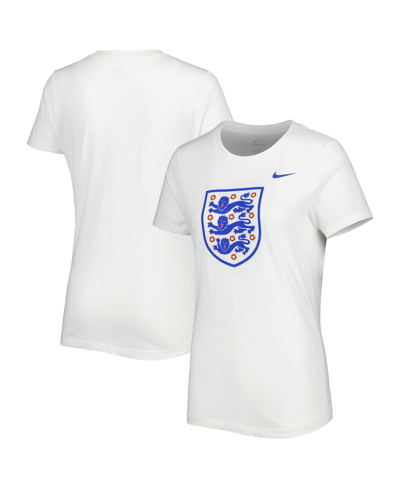 Shop Nike Women's  White England National Team Club Crest T-shirt