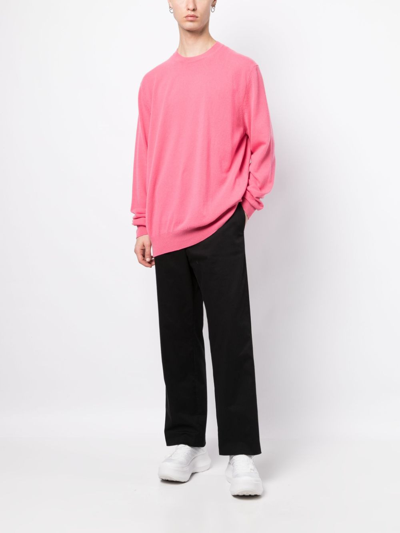 Shop Comme Des Garçons Shirt Round Neck Sweater Men Pink In Wool