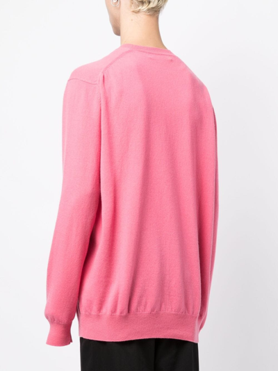 Shop Comme Des Garçons Shirt Round Neck Sweater Men Pink In Wool