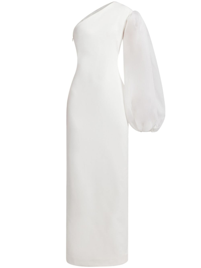 Shop Solace London White Hudson One-shoulder Gown