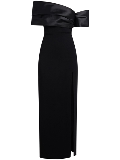 Shop Solace London Black Alexis Off-shoulder Gown