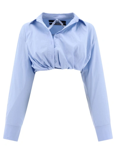 Shop Jacquemus "la Chemise Bahia Courte" Shirt In Blue