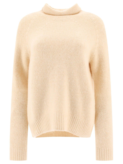 Shop Apc Turtleneck Knitted Jumper Sweater In Ecru