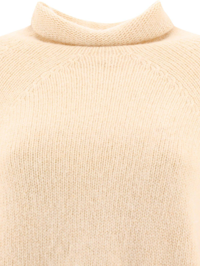 Shop Apc Turtleneck Knitted Jumper Sweater In Ecru