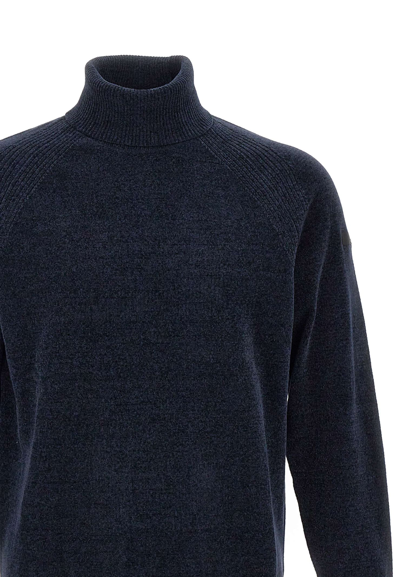 Shop Rrd - Roberto Ricci Design Velvet Knit Fabric Turtleneck Sweater In Blue Black
