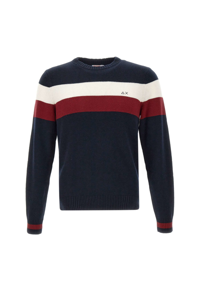 Shop Sun 68 Fancywool, Viscose And Cashmere Sweater Sweater In Navy Blue