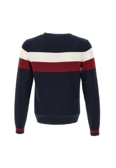Sun 68 Fancywool, Viscose And Cashmere Sweater Sweater In Navy Blue