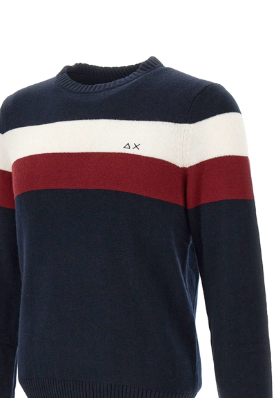 Sun 68 Fancywool, Viscose And Cashmere Sweater Sweater In Navy Blue