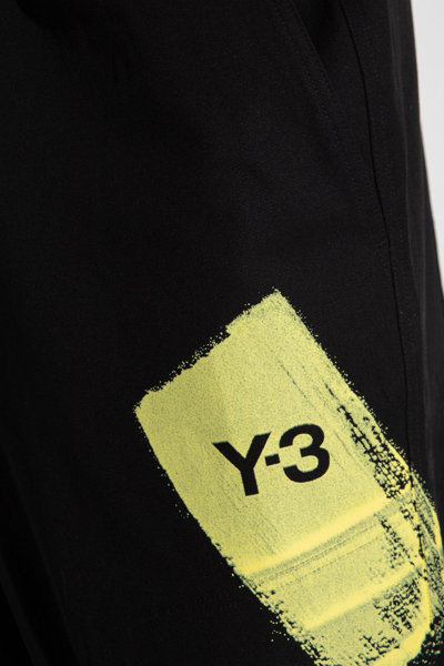 Shop Y-3 Graphic Printed Cargo Trousers Pants In Black