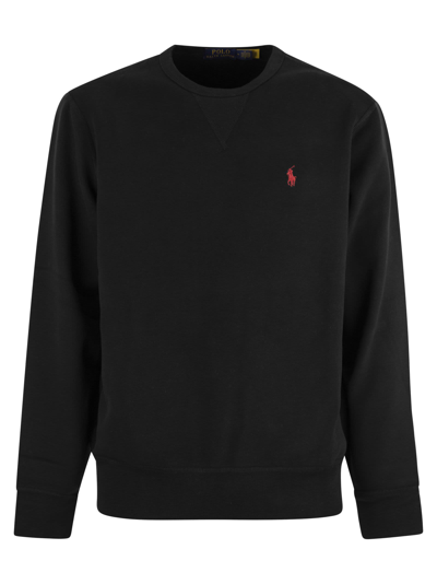 Shop Polo Ralph Lauren Crew-neck Sweatshirt With Logo In Black
