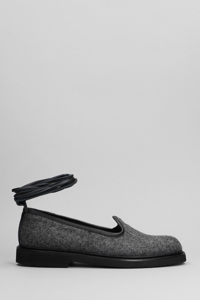 Shop 4sdesigns Loafers In Grey Wool