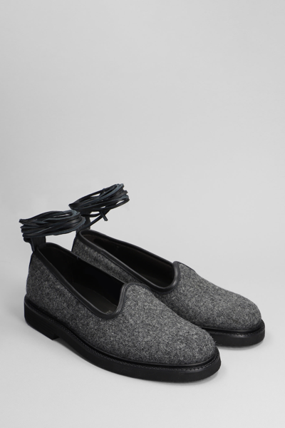 Shop 4sdesigns Loafers In Grey Wool