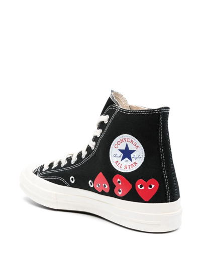 Shop Comme Des Garçons Play Converse Multi Heart High Top Sneakers In Black