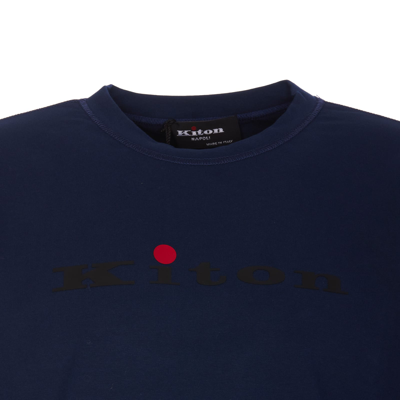 Shop Kiton Logo Sweatshirt In Blue
