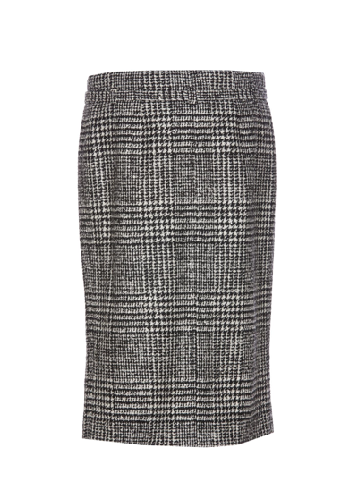 Shop Tom Ford Wool Belted Zipped Skirt In Black