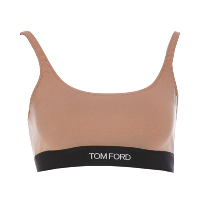 Shop Tom Ford Signature Bralette In Beige