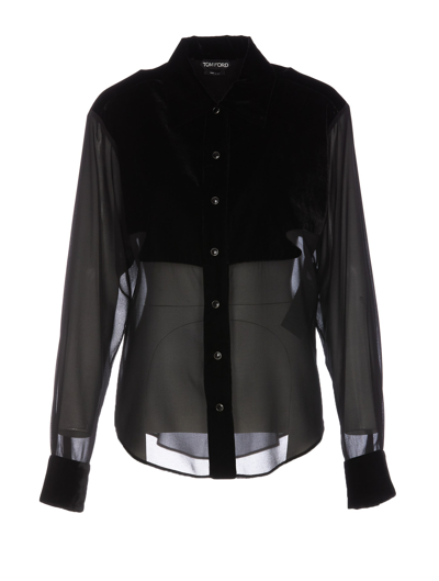 Shop Tom Ford Georgette Shirt In Black