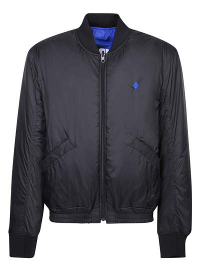 Shop Marcelo Burlon County Of Milan Reversible Black/ Blue Bomber Jacket