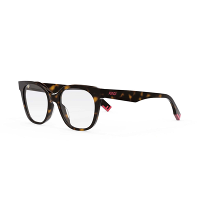 Shop Fendi Fe50023i 052 Glasses In Marrone