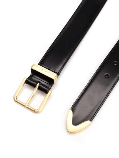Shop Dolce & Gabbana Black Belt With Golden Buckle