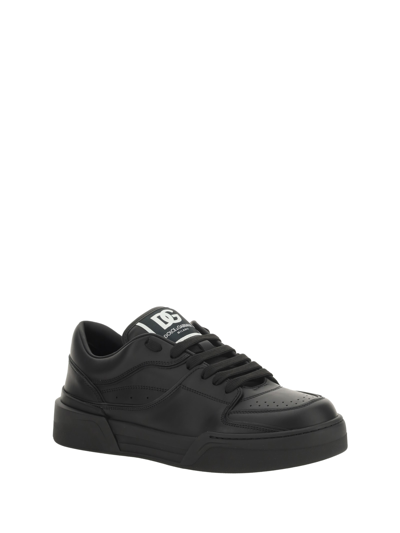 Dolce & Gabbana New Roma Sneakers In Nappa Leather In Nero