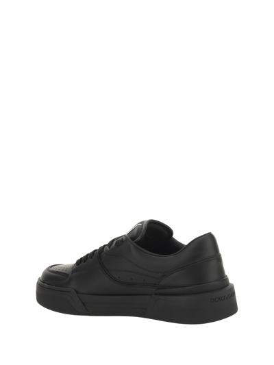 Dolce & Gabbana New Roma Sneakers In Nappa Leather In Nero