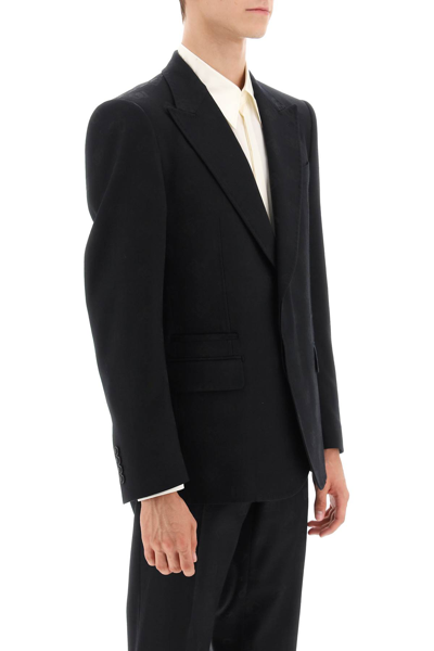 Dolce & Gabbana Virgin Wool Blend Single-breast Jacket In Black