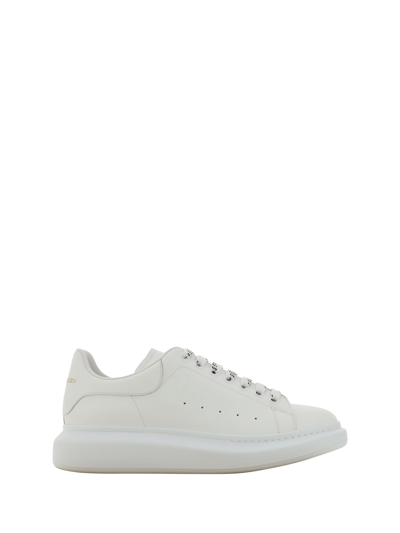 Alexander Mcqueen Oversized Leather Sneakers In Bianco