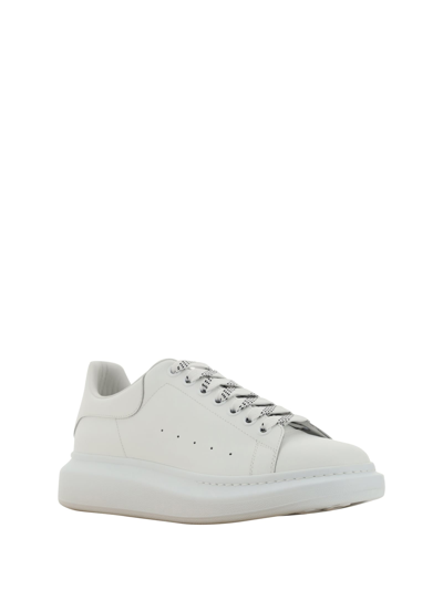 Alexander Mcqueen Oversized Leather Sneakers In Bianco