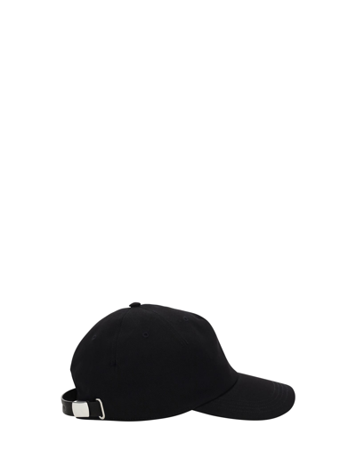 Shop Alexander Mcqueen Black And Ivory Mcqueen Baseball Hat In Black/ivory