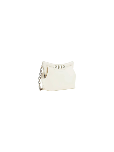 Alexander Mcqueen The Peak Small Leather Shoulder Bag In White
