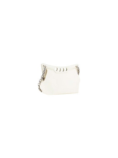 Alexander Mcqueen The Peak Small Leather Shoulder Bag In White