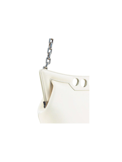 Alexander Mcqueen The Peak Small Leather Shoulder Bag In White