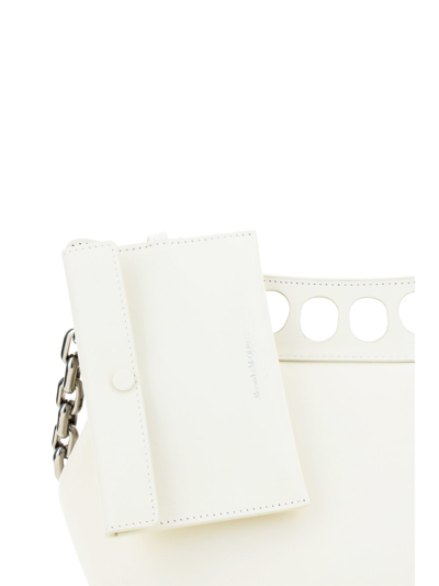Alexander Mcqueen The Peak Small Leather Shoulder Bag In White