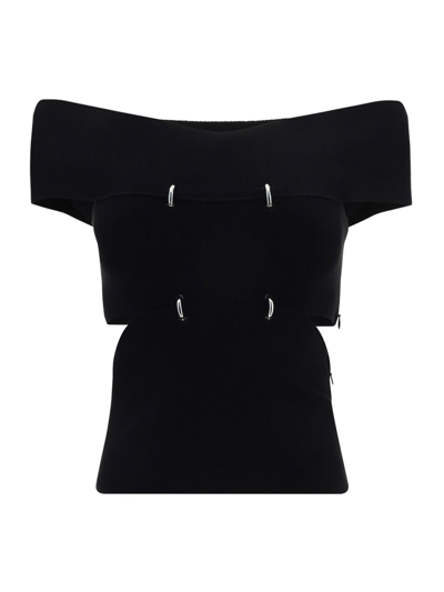 Shop Alexander Mcqueen Cut Out Top In Black