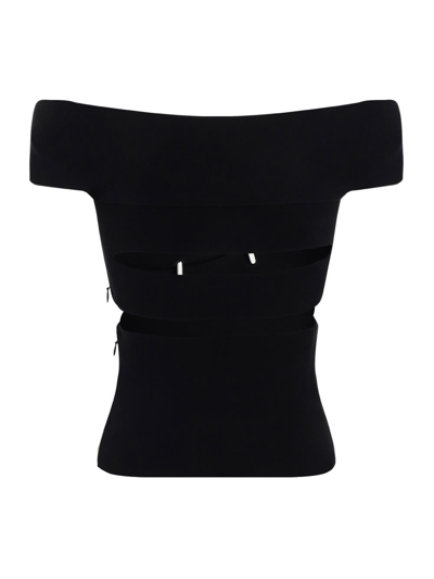 Shop Alexander Mcqueen Cut Out Top In Black