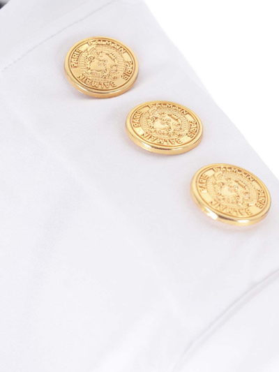 Balmain T-shirt In Gpy Blanc Rouge Vif Marine
