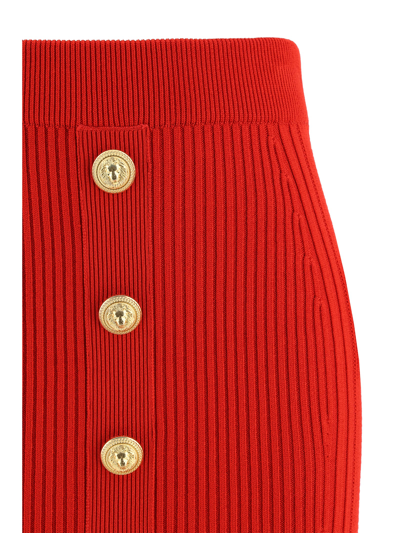 Balmain Knee-length Mini Skirt In Rouge