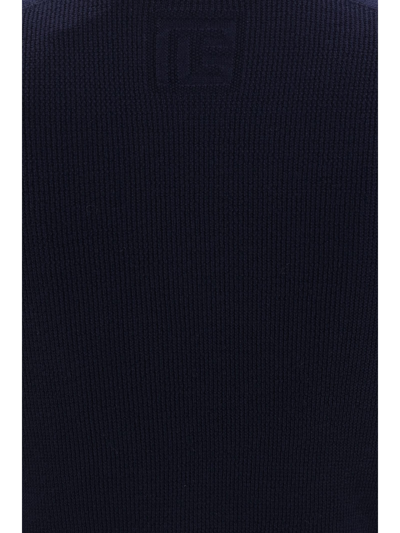 Shop Balmain Turtleneck Sweater In Bleu Marine Fonce
