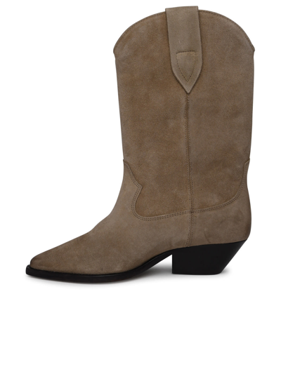 Shop Isabel Marant Duerto Suede Cowboy Boots In Taupe