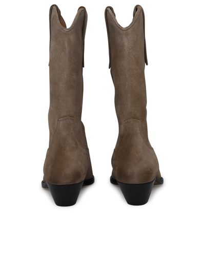 Shop Isabel Marant Duerto Suede Cowboy Boots In Taupe