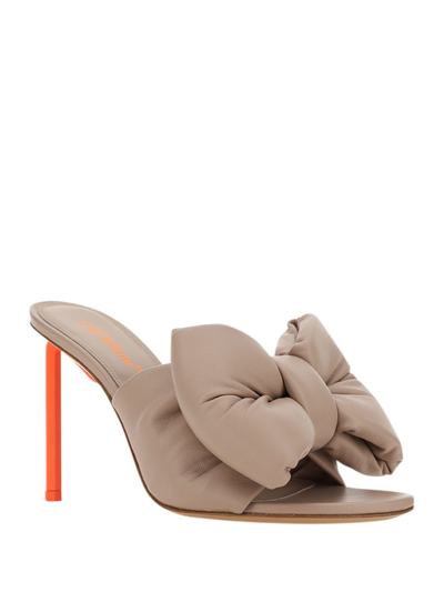 Off-white Allen 110mm Oversize-bow Sandals In Beige Orange