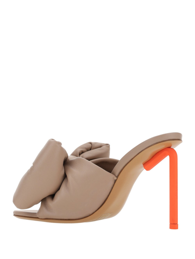 Off-white Allen 110mm Oversize-bow Sandals In Beige Orange