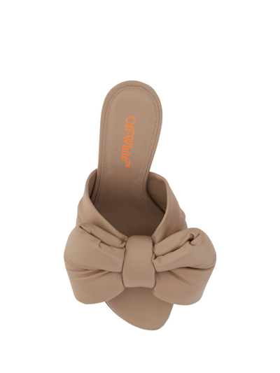 Off-white Allen 110mm Oversize-bow Sandals In Beige Orange