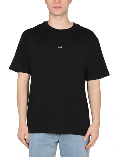 Shop Apc Black Cotton T-shirt