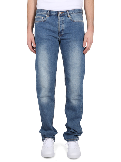Shop Apc New Standard Jeans In Blue Cotton