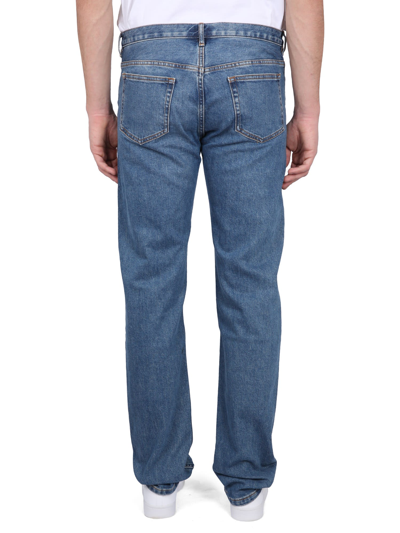 Shop Apc New Standard Jeans In Blue Cotton